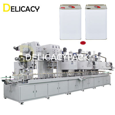 Linha de produção automática completa de 3 fases para recipientes de lata de ferro de lata quadrada de 18L